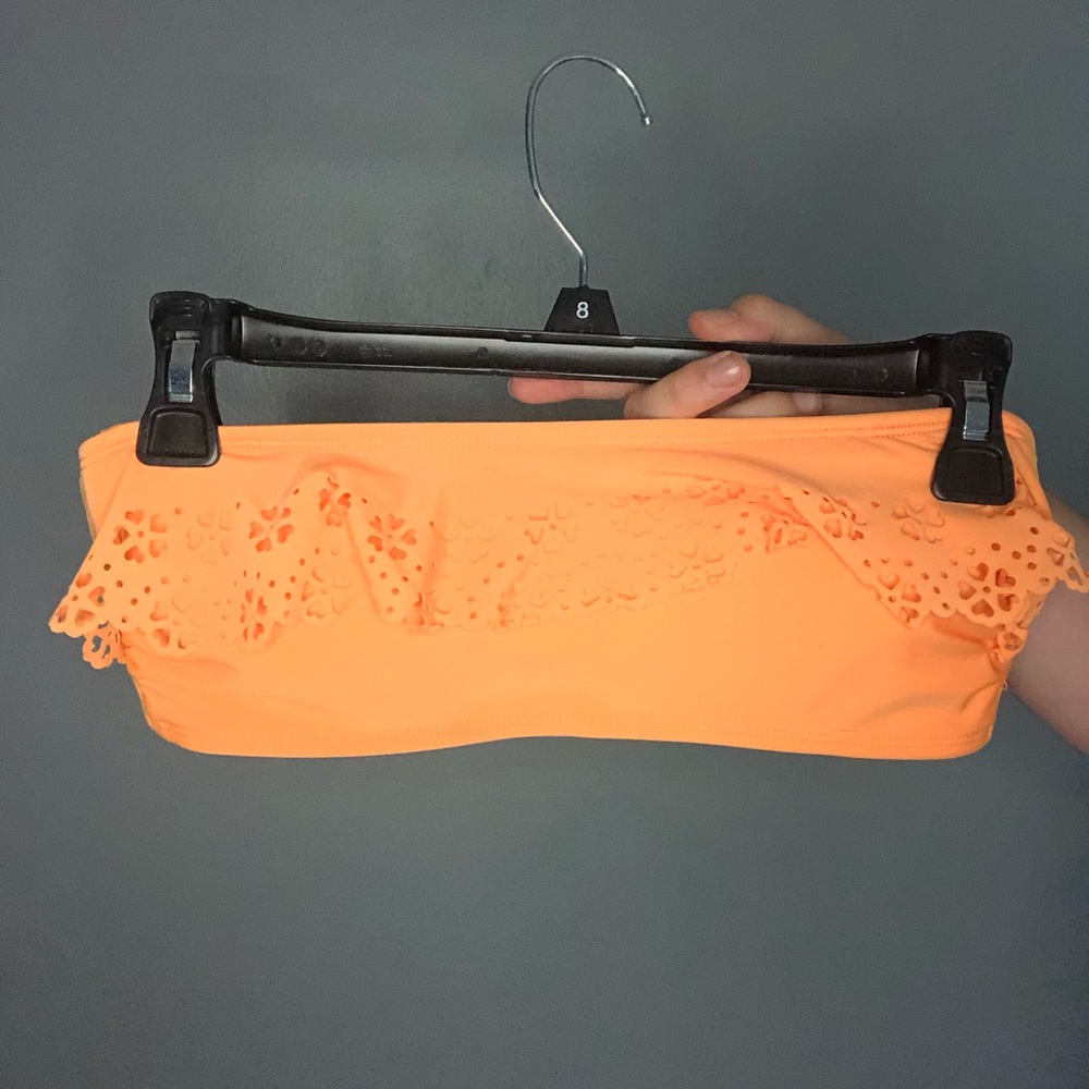 Target orange floral bikini top